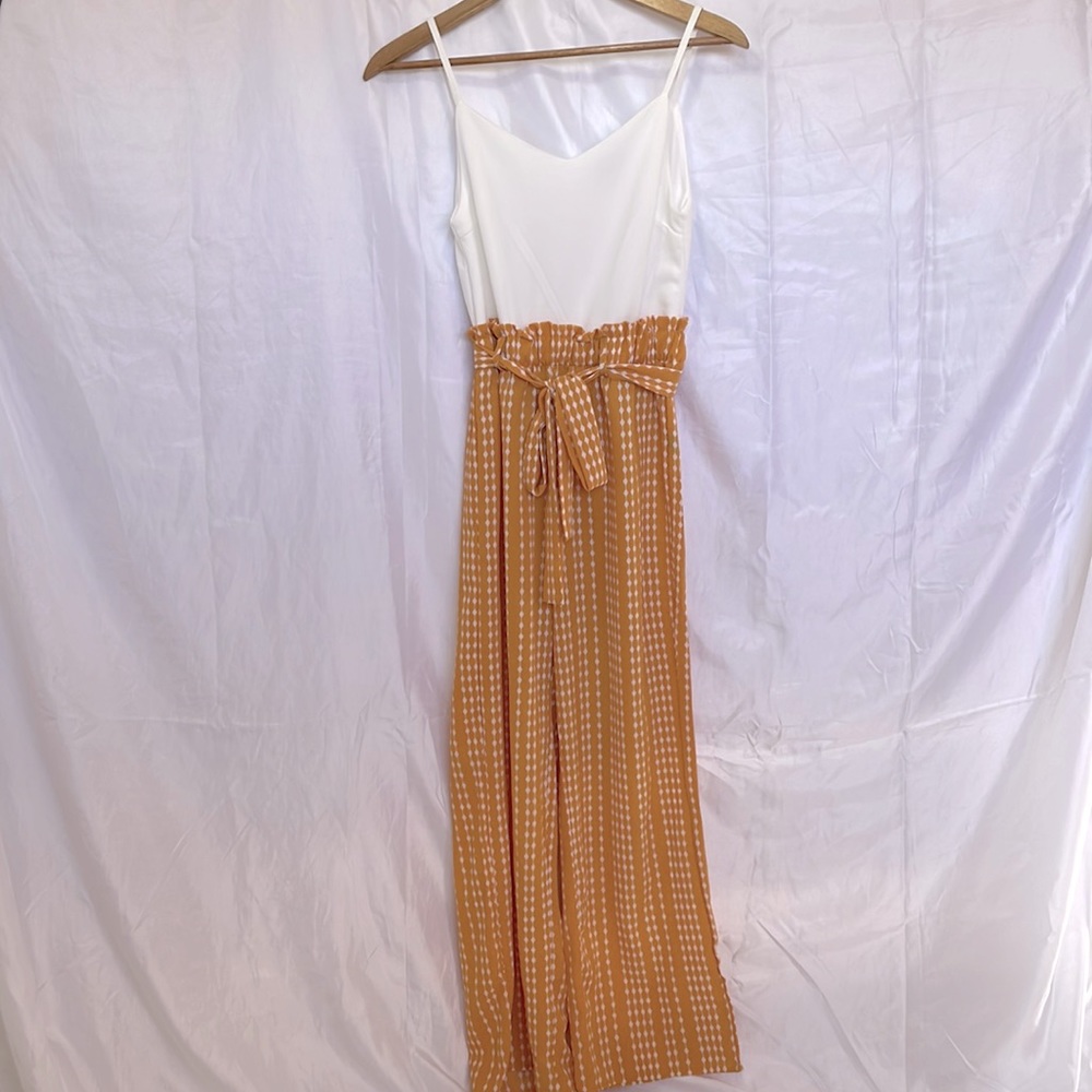 White and Orange Pantsuit